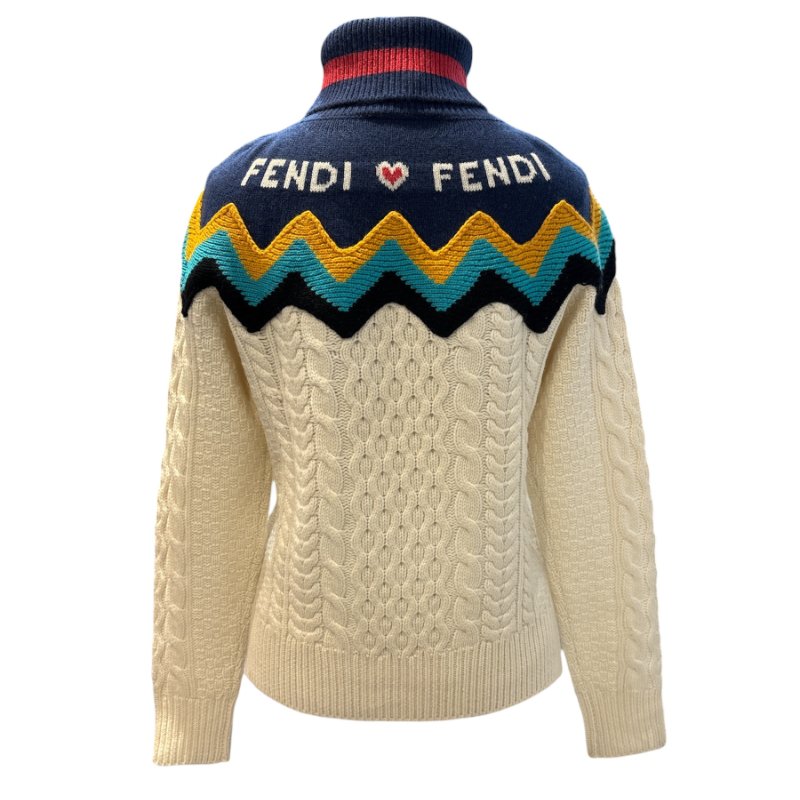 ✨ FENDI ROMA 拼色高領針織毛衣｜IT 38（XS）-8
