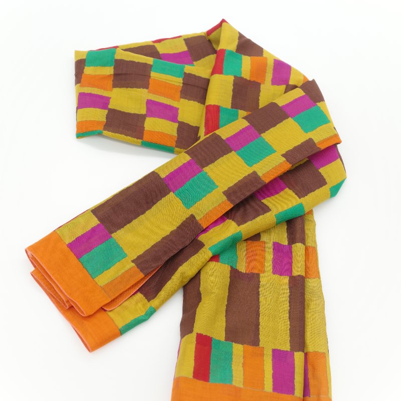 Hermès愛馬仕 Kente 多色印花 純棉圍巾 披肩-4
