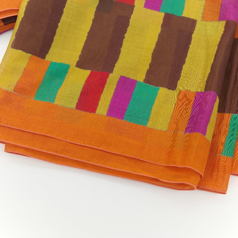 Hermès愛馬仕 Kente 多色印花 純棉圍巾 披肩-5