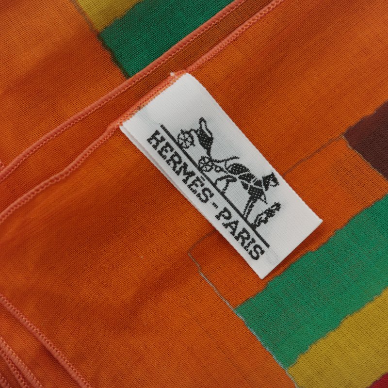 Hermès愛馬仕 Kente 多色印花 純棉圍巾 披肩-6