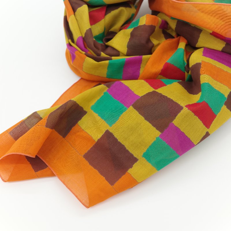 Hermès愛馬仕 Kente 多色印花 純棉圍巾 披肩-8