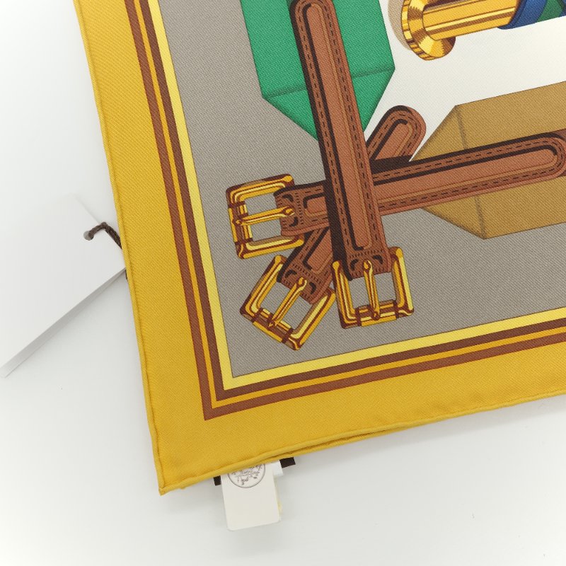 Hermès愛馬仕Les Sangles Forever 永恆的帶扣 絲絨斜紋 真絲方巾-4