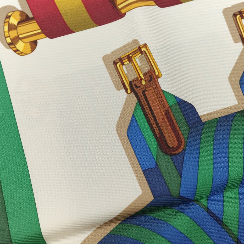 Hermès愛馬仕Les Sangles Forever 永恆的帶扣 絲絨斜紋 真絲方巾-6