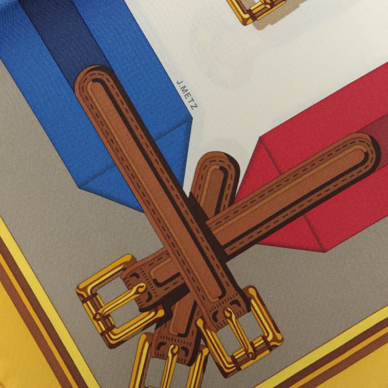 Hermès愛馬仕Les Sangles Forever 永恆的帶扣 絲絨斜紋 真絲方巾-7