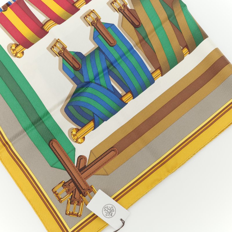 Hermès愛馬仕Les Sangles Forever 永恆的帶扣 絲絨斜紋 真絲方巾-11