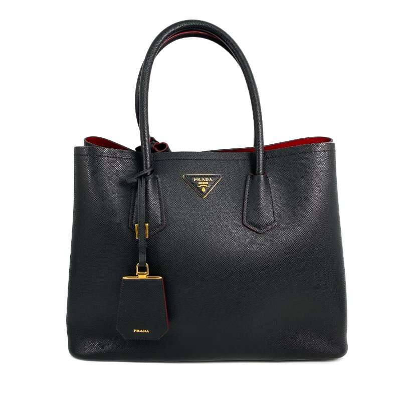 △ Prada 普拉達 Black Saffiano Leather 2 Way Bag 1BG756 黑色十字紋皮革兩用袋 - 267000694-1