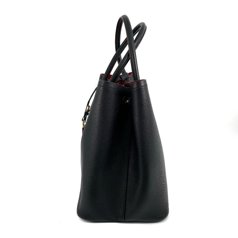 △ Prada 普拉達 Black Saffiano Leather 2 Way Bag 1BG756 黑色十字紋皮革兩用袋 - 267000694-3