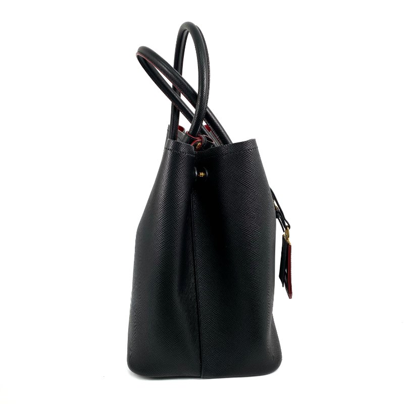 △ Prada 普拉達 Black Saffiano Leather 2 Way Bag 1BG756 黑色十字紋皮革兩用袋 - 267000694-4