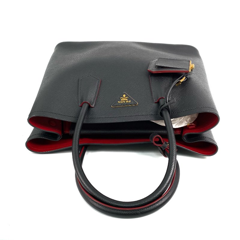△ Prada 普拉達 Black Saffiano Leather 2 Way Bag 1BG756 黑色十字紋皮革兩用袋 - 267000694-6