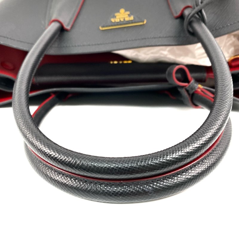 △ Prada 普拉達 Black Saffiano Leather 2 Way Bag 1BG756 黑色十字紋皮革兩用袋 - 267000694-7