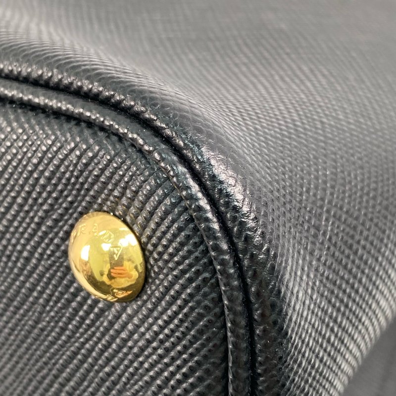△ Prada 普拉達 Black Saffiano Leather 2 Way Bag 1BG756 黑色十字紋皮革兩用袋 - 267000694-9