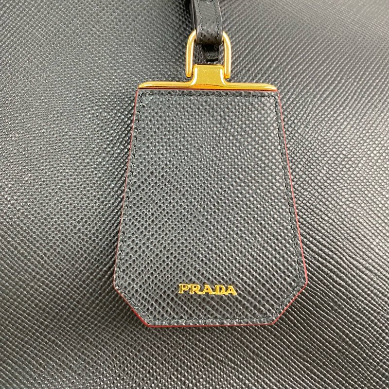 △ Prada 普拉達 Black Saffiano Leather 2 Way Bag 1BG756 黑色十字紋皮革兩用袋 - 267000694-13
