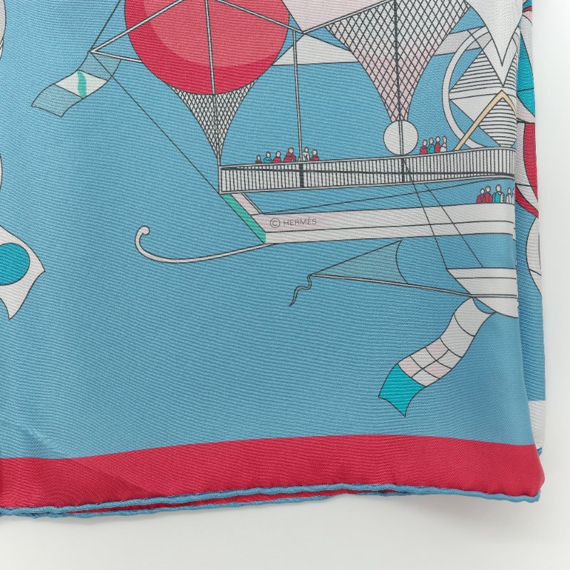 Hermès愛馬仕Les Folies du Ciel天空的瘋狂 雙面印花 真絲方巾-4