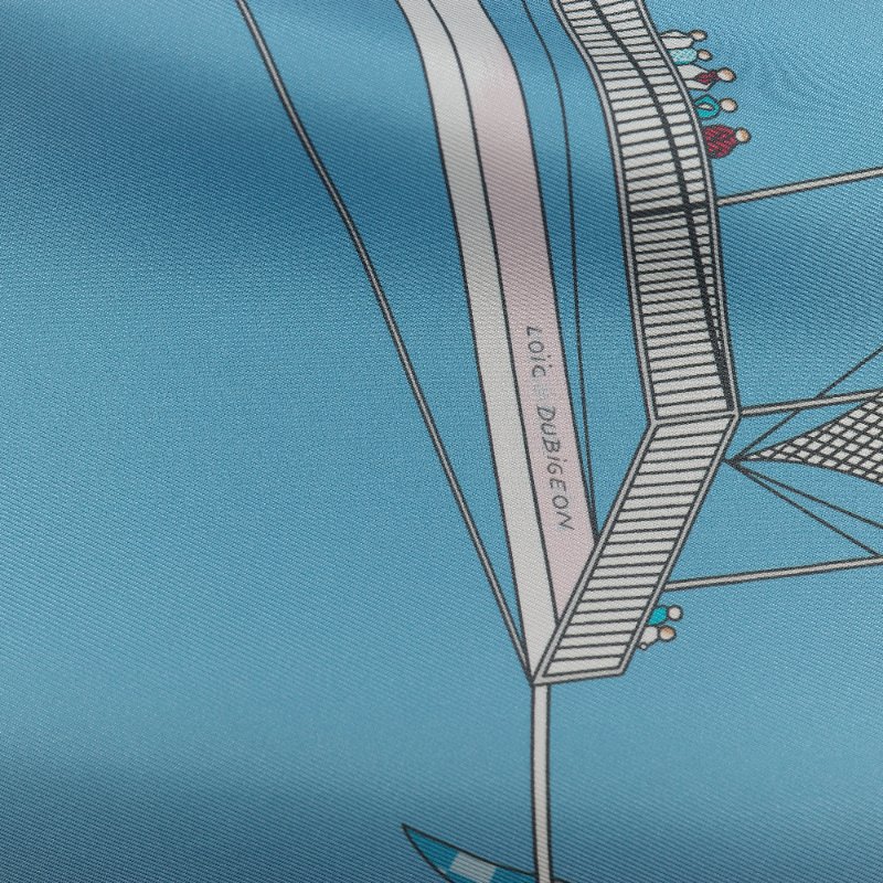 (稀有雙面印花♥️)Hermès 愛馬仕 Les Folies du Ciel天空的瘋狂 雙面印花 真絲方巾-8