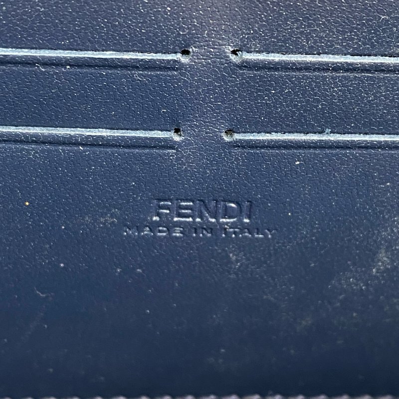 △ Fendi 芬迪 Navy Canvas Baguette Soft Trunk Crossbody Bag 7VA565 深藍色帆布經典老花斜背袋 - 267000503-15