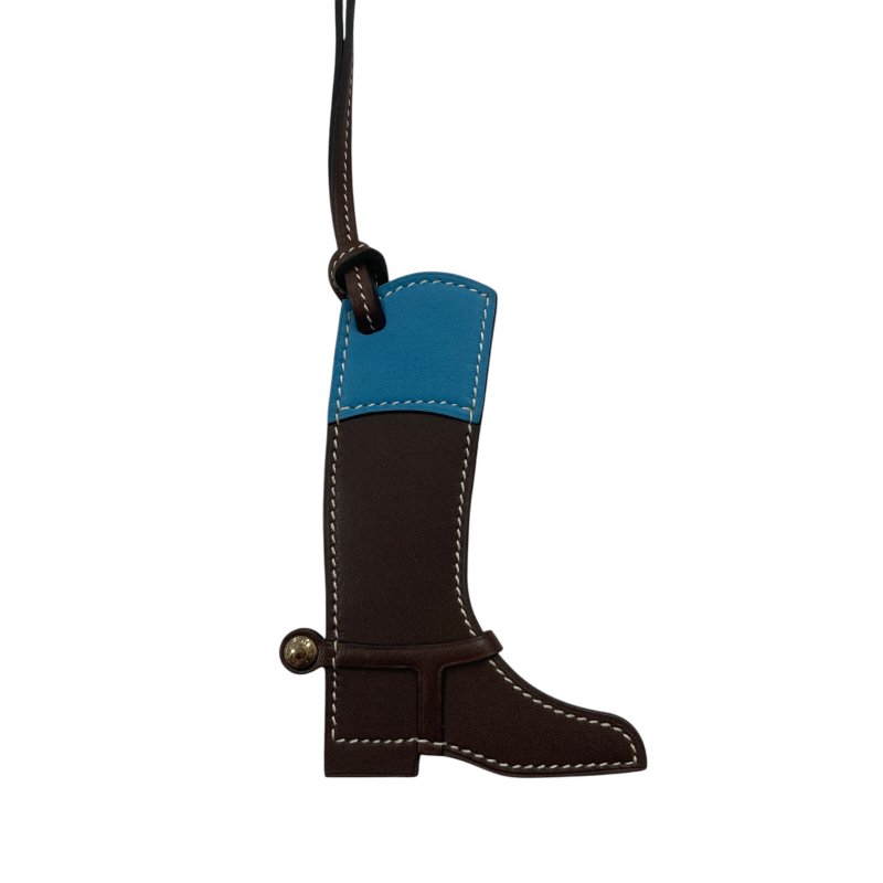 HERMES 愛馬仕 Paddock Botte 皮革 吊飾 雙色-0