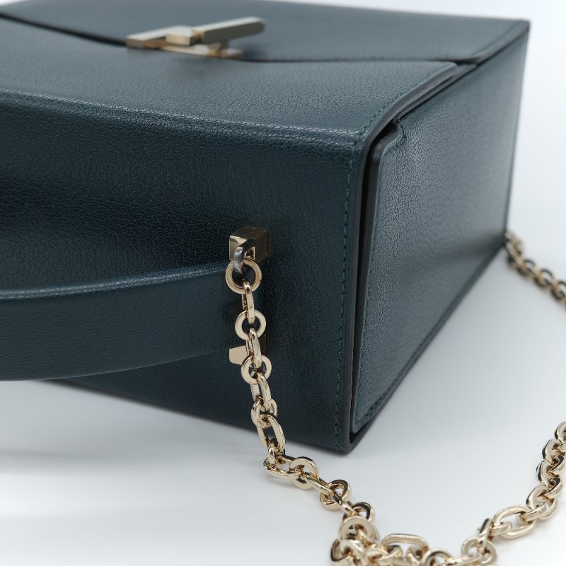 Hermès愛馬仕 Cinhetic 松石綠色 山羊皮 斜背包-8