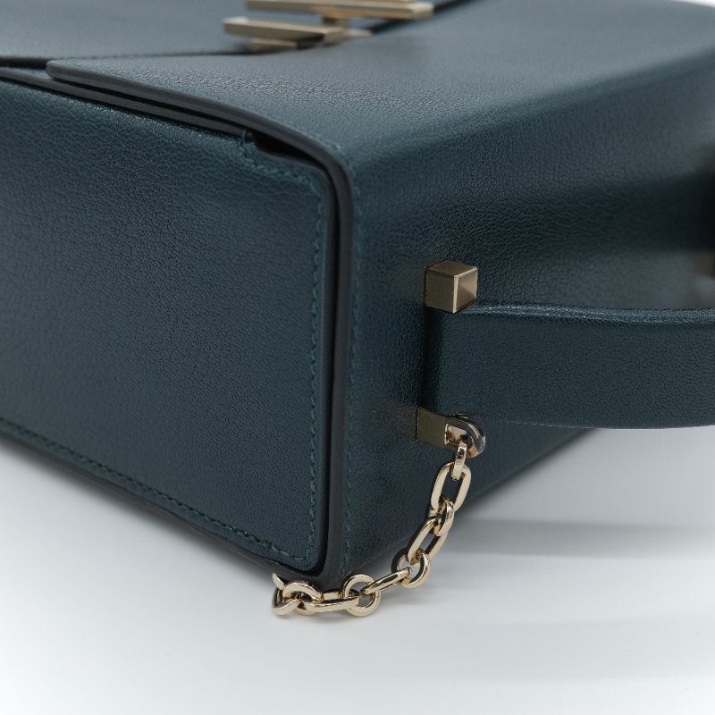 Hermès愛馬仕 Cinhetic 松石綠色 山羊皮 斜背包-9