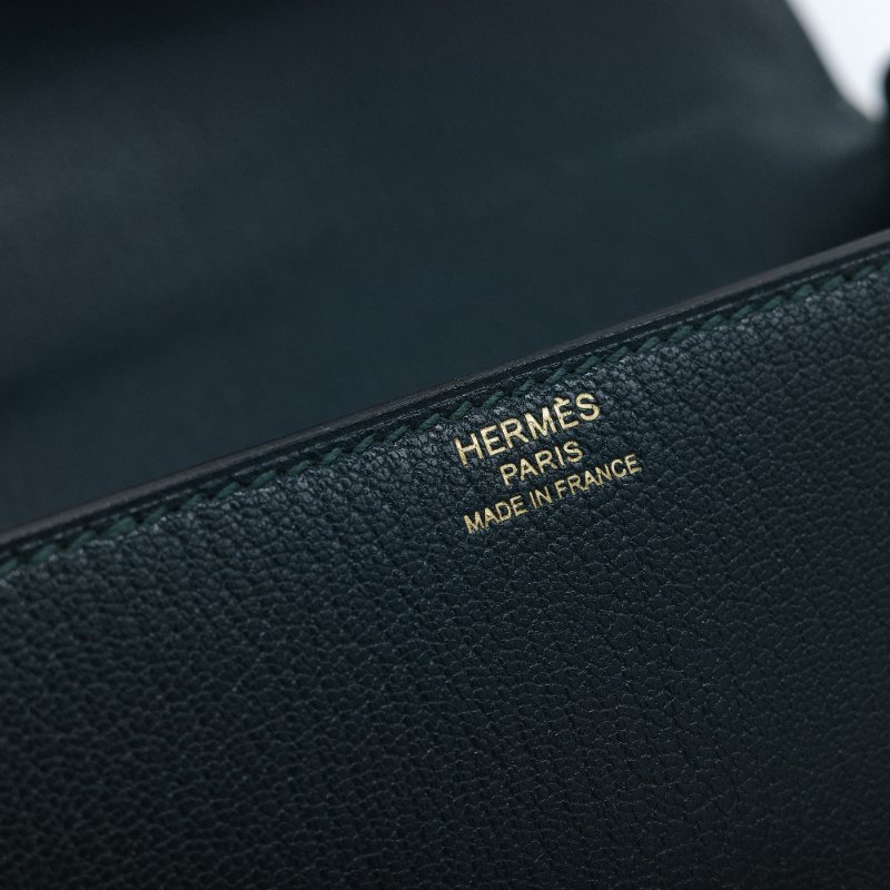 Hermès愛馬仕 Cinhetic 松石綠色 山羊皮 斜背包-13