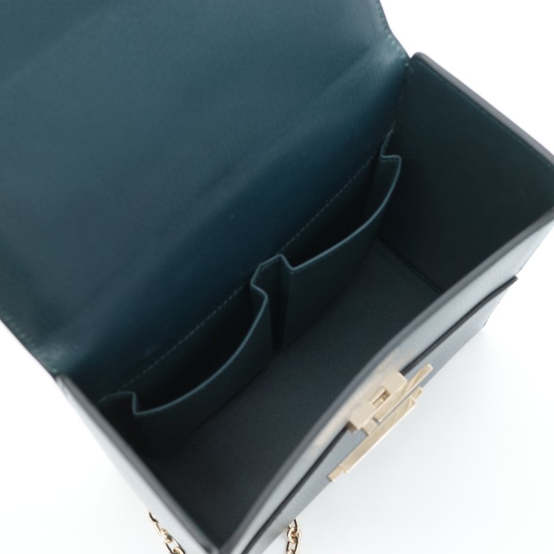 Hermès愛馬仕 Cinhetic 松石綠色 山羊皮 斜背包-14