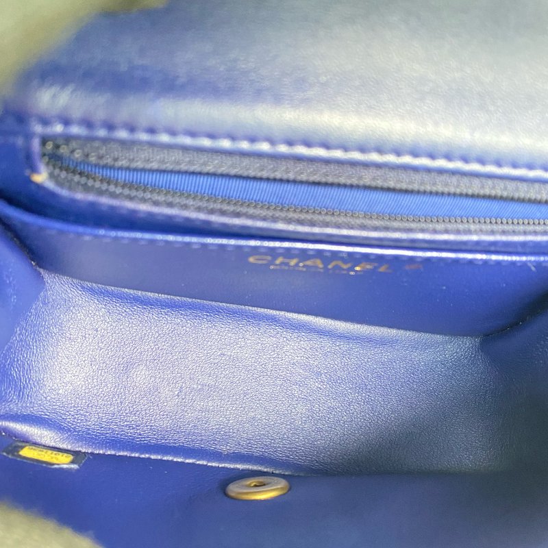 △ Chanel 香奈兒 Navy Lambskin Gold Tone Metal V-Stitch Chain Crossbody Bag No.21 深藍色小羊皮金色金屬鎖鏈斜背袋No.21 - 267000721-16