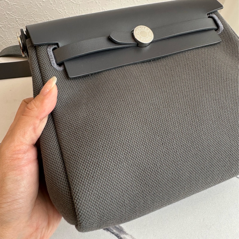 愛馬仕mini herbag 灰色-5