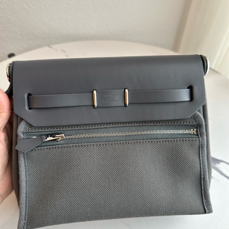 愛馬仕mini herbag 灰色-8