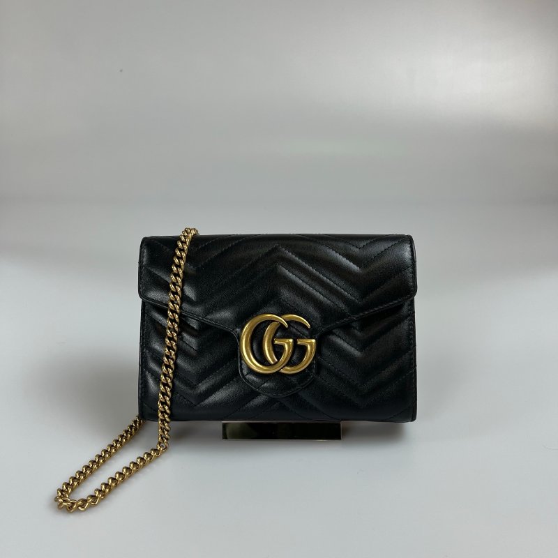 GUCCI 474575 黑金MARMONT WOC包-0