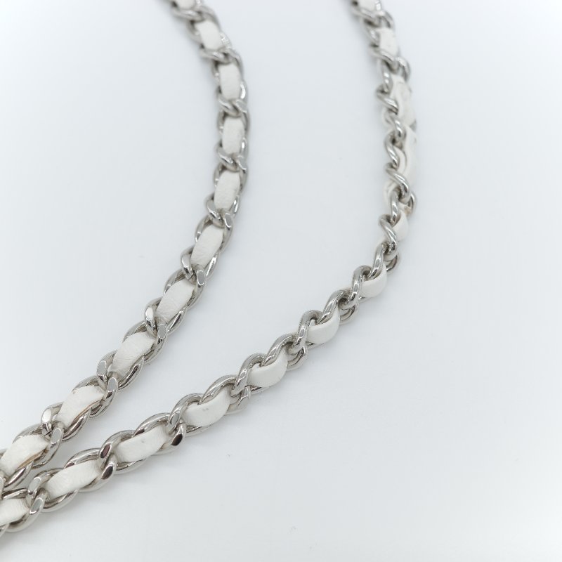 Chanel 香奈兒 Cockpit 白色菱格紋 羊皮 翻蓋包 斜背包-29