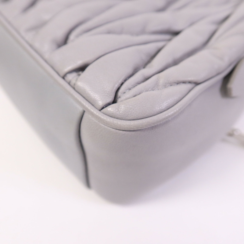 Miu Miu 羊皮皮革Shoulder Bag銀扣鏈帶肩背袋-12
