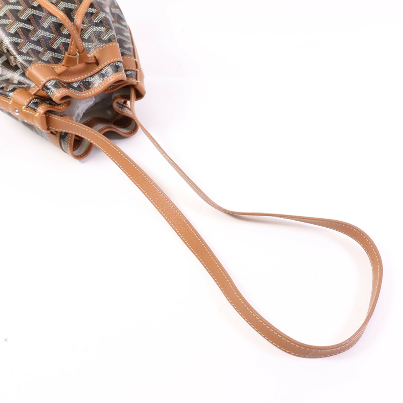 GOYARD 塗層帆布Petit Flot Bucket銀扣肩背袋-7