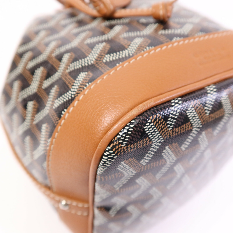 GOYARD 塗層帆布Petit Flot Bucket銀扣肩背袋-9