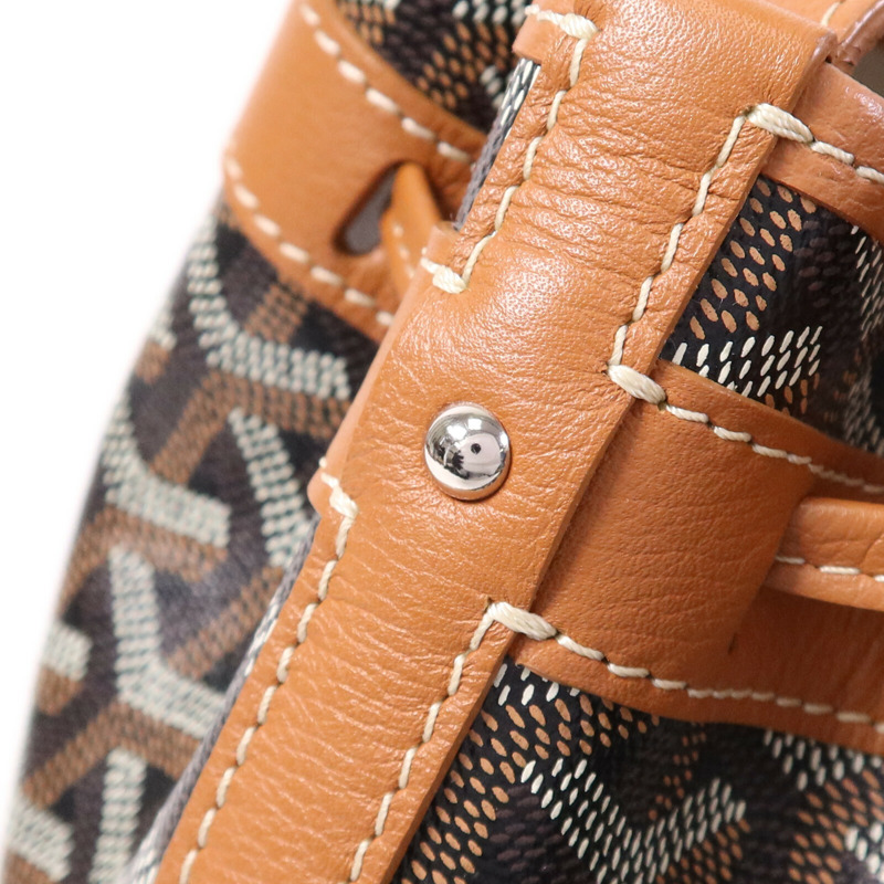 GOYARD 塗層帆布Petit Flot Bucket銀扣肩背袋-12
