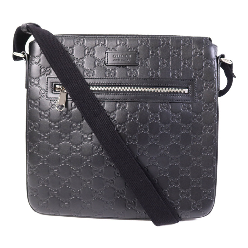 GUCCI 牛皮皮革Shoulder Bag銀扣肩背袋-0