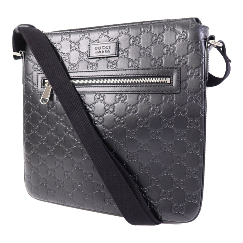 GUCCI 牛皮皮革Shoulder Bag銀扣肩背袋-2