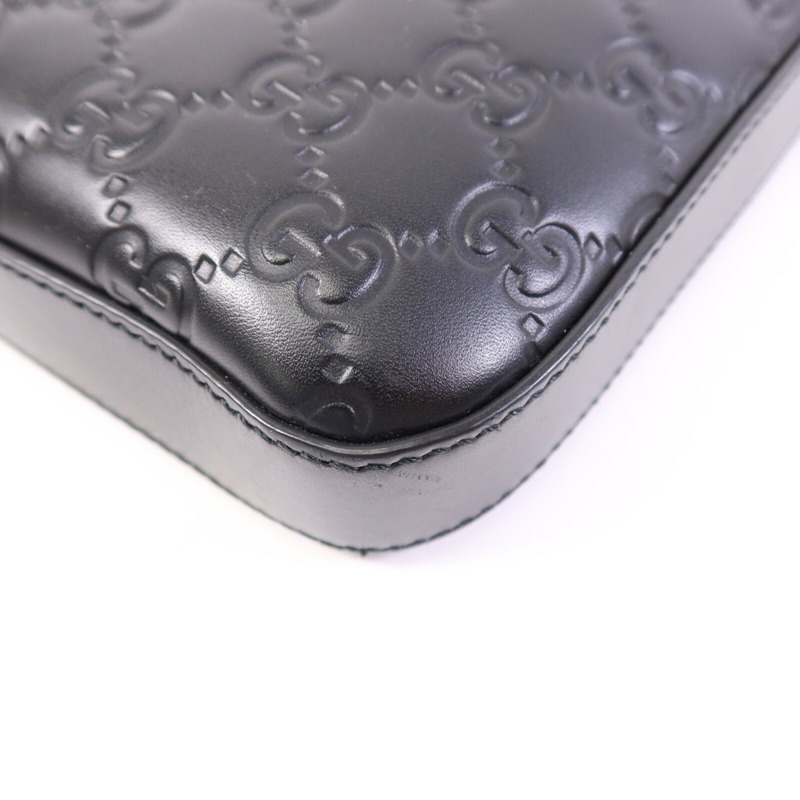 GUCCI 牛皮皮革Shoulder Bag銀扣肩背袋-11