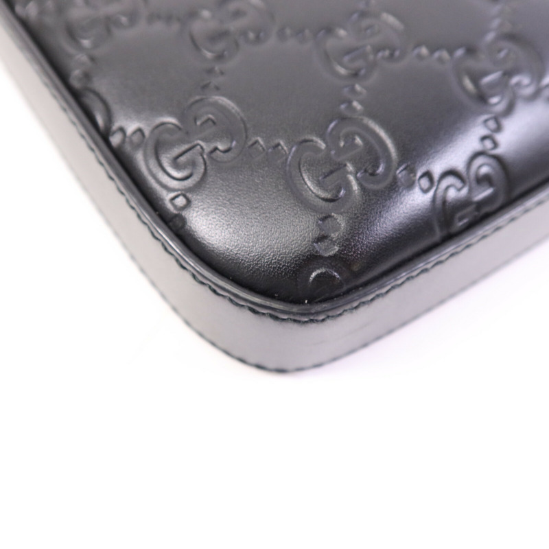 GUCCI 牛皮皮革Shoulder Bag銀扣肩背袋-12