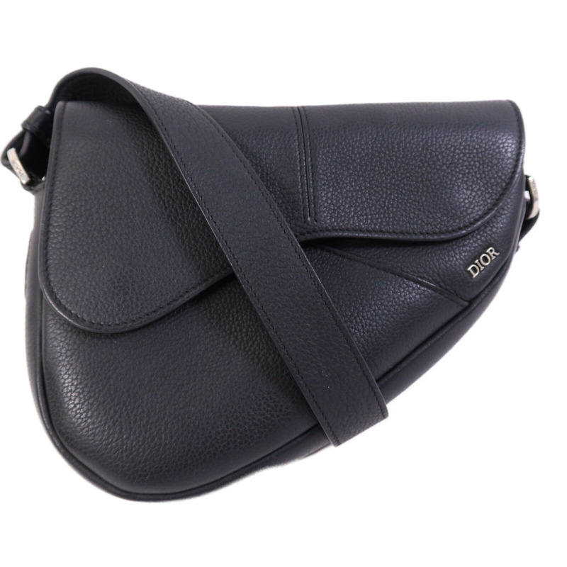 Dior 牛皮皮革Mini Saddle銀扣肩背袋-0