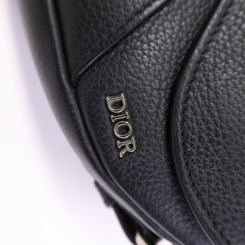 Dior 牛皮皮革Mini Saddle銀扣肩背袋-7
