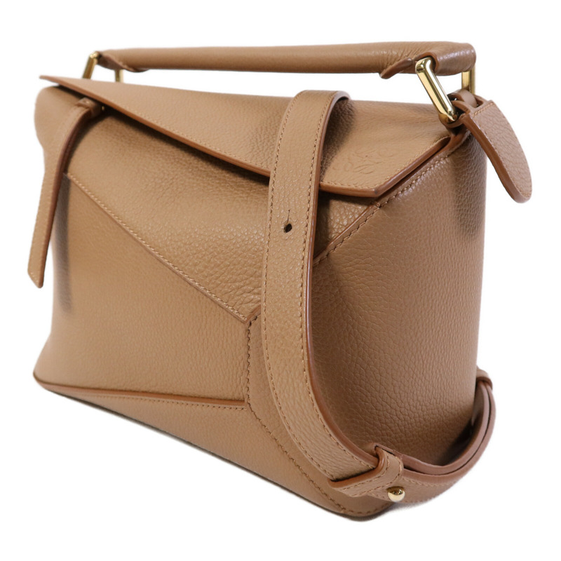 LOEWE 牛皮皮革Small Puzzle Edge金扣手挽肩背兩用袋-2
