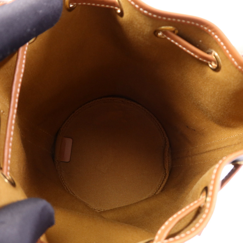 CELINE 塗層帆布Triomphe Drawstring Small bucket金扣肩背袋-4