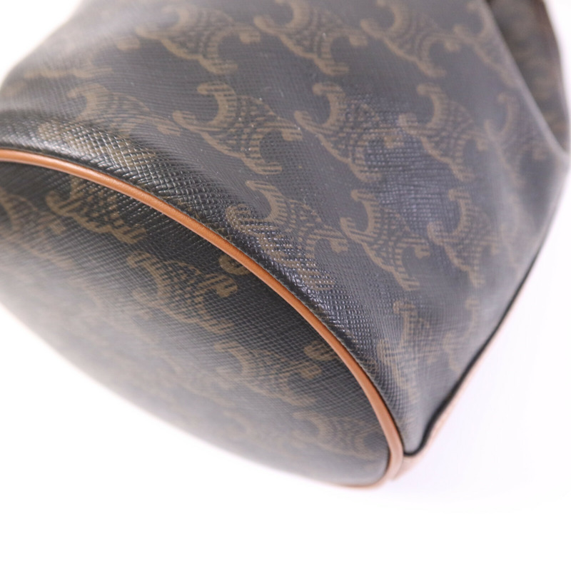 CELINE 塗層帆布Triomphe Drawstring Small bucket金扣肩背袋-8