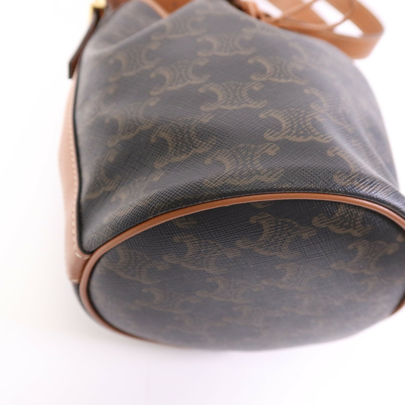 CELINE 塗層帆布Triomphe Drawstring Small bucket金扣肩背袋-9