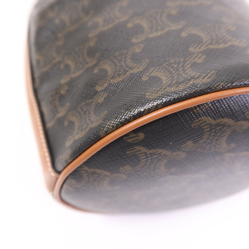 CELINE 塗層帆布Triomphe Drawstring Small bucket金扣肩背袋-11