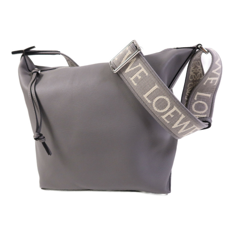 LOEWE 牛皮皮革Cubi Cross Body銀扣肩背袋-2