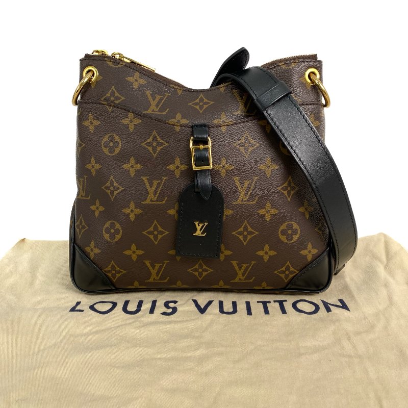 △ Louis Vuitton 路易威登 Brown Coated Canvas Monogram Odeon PM Shoulder Bag M45353 啡色塗層帆布經典老花肩背袋 - 267000977-0