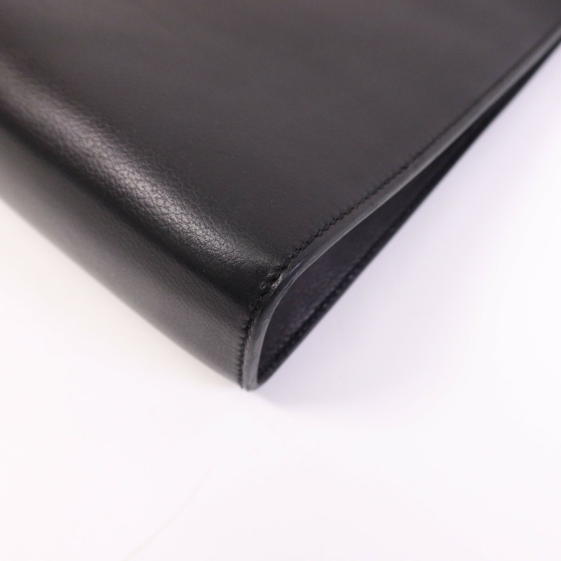 HERMES Evercolor皮革Clic-H 33 Bag銀扣肩背袋Noir-10