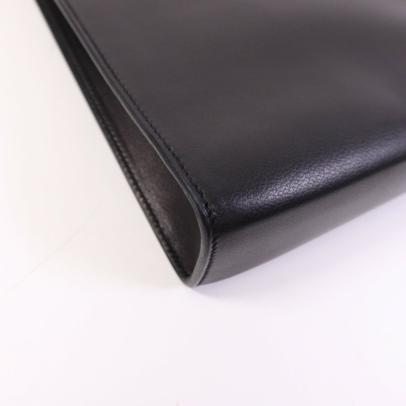 HERMES Evercolor皮革Clic-H 33 Bag銀扣肩背袋Noir-11