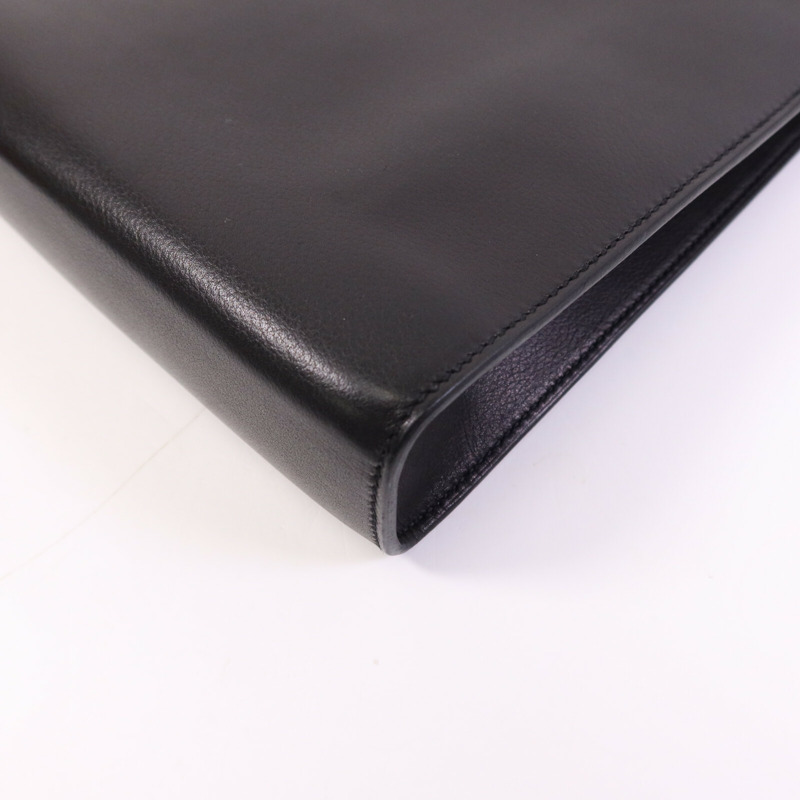 HERMES Evercolor皮革Clic-H 33 Bag銀扣肩背袋Noir-12