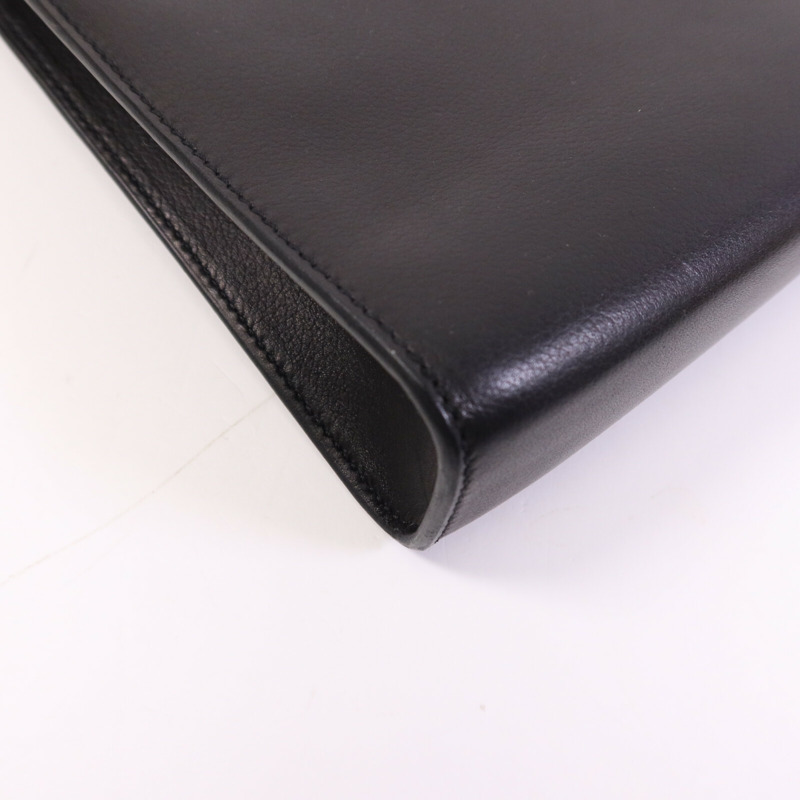 HERMES Evercolor皮革Clic-H 33 Bag銀扣肩背袋Noir-13